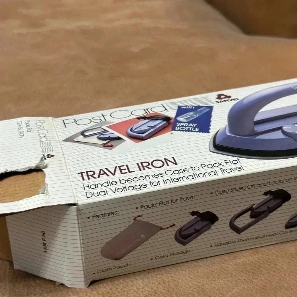 Vintage Post Card Travel Iron In Box Working Condition - Picture 2 of 5
